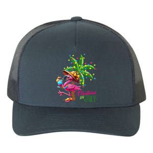 Flamingo Sunglasses Xmas Beach Tropical Christmas In July Yupoong Adult 5-Panel Trucker Hat