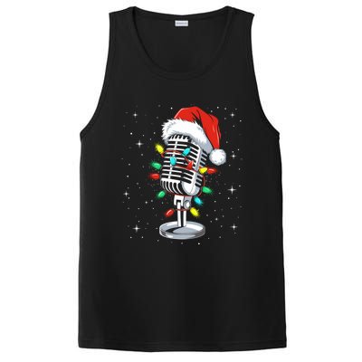 Funny Singer Xmas Lights Santa Hat Singing Christmas Gift PosiCharge Competitor Tank