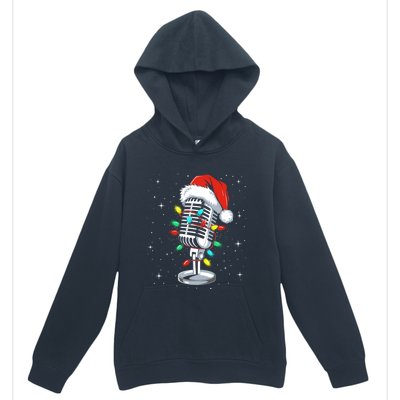 Funny Singer Xmas Lights Santa Hat Singing Christmas Gift Urban Pullover Hoodie