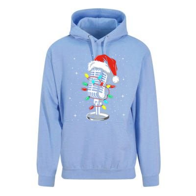 Funny Singer Xmas Lights Santa Hat Singing Christmas Gift Unisex Surf Hoodie