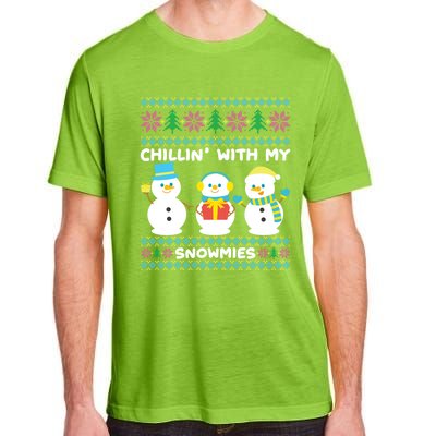 Funny Snow Xmas Design Chillin With My Snowmies Meaningful Gift Adult ChromaSoft Performance T-Shirt