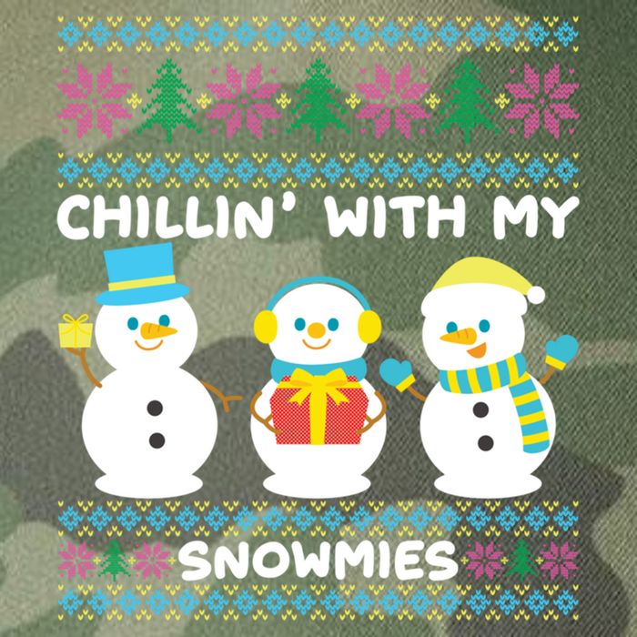 Funny Snow Xmas Design Chillin With My Snowmies Meaningful Gift Legacy Tie Dye Trucker Hat