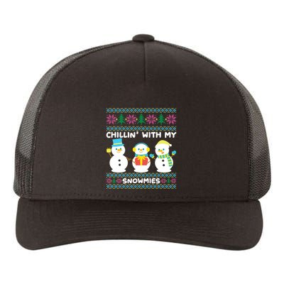 Funny Snow Xmas Design Chillin With My Snowmies Meaningful Gift Yupoong Adult 5-Panel Trucker Hat