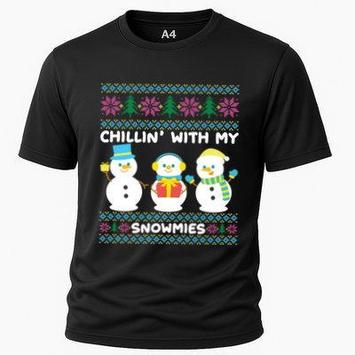 Funny Snow Xmas Design Chillin With My Snowmies Meaningful Gift Performance Shirt