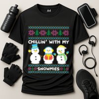 Funny Snow Xmas Design Chillin With My Snowmies Meaningful Gift Performance Shirt