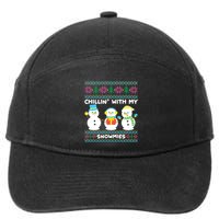 Funny Snow Xmas Design Chillin With My Snowmies Meaningful Gift 7-Panel Snapback Hat
