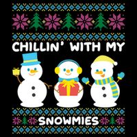 Funny Snow Xmas Design Chillin With My Snowmies Meaningful Gift 7-Panel Snapback Hat