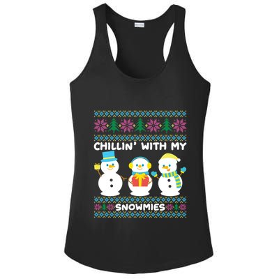 Funny Snow Xmas Design Chillin With My Snowmies Meaningful Gift Ladies PosiCharge Competitor Racerback Tank