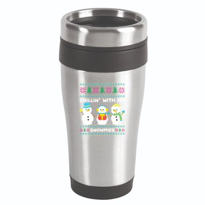 Funny Snow Xmas Design Chillin With My Snowmies Meaningful Gift 16oz Travel Tumbler