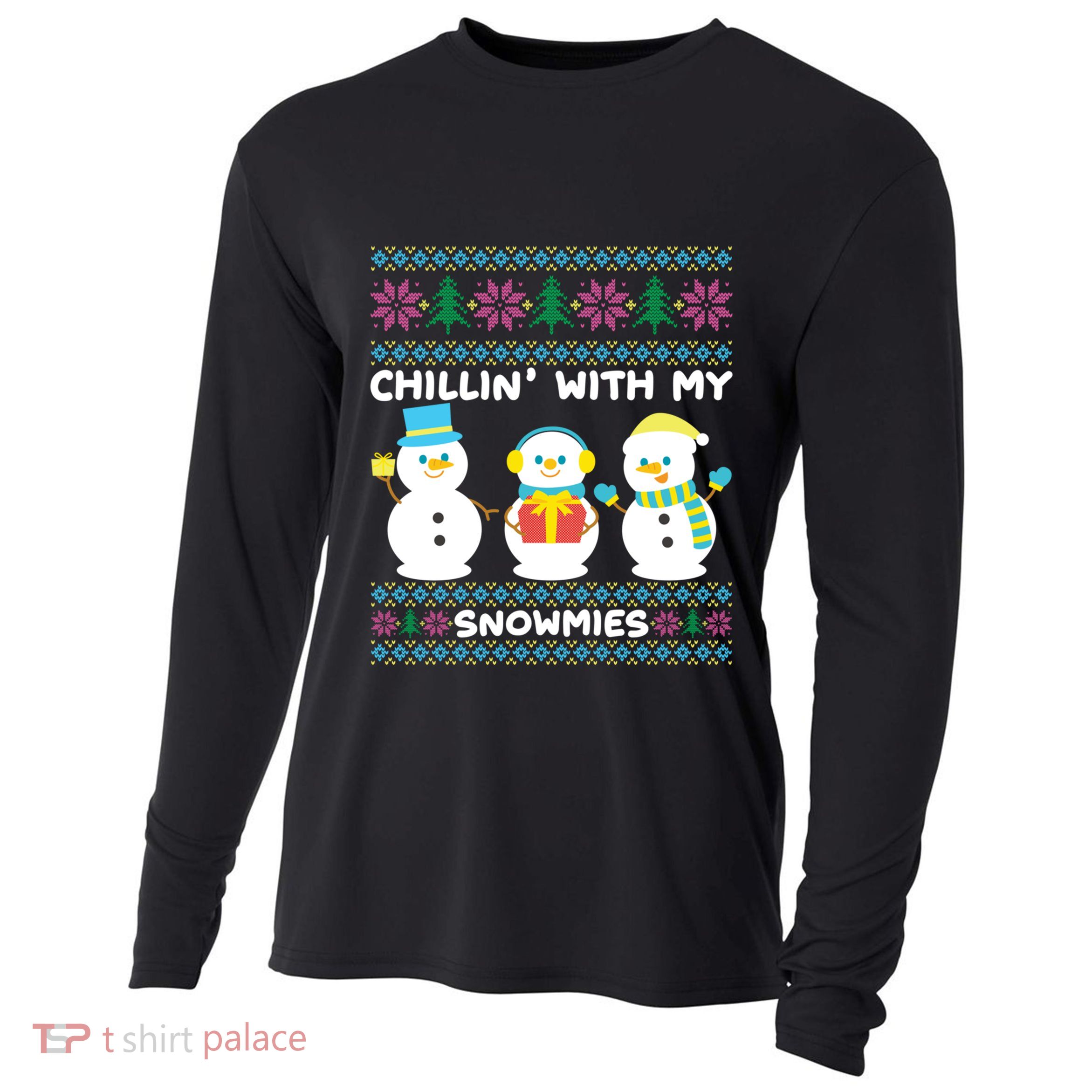 Funny Snow Xmas Design Chillin With My Snowmies Meaningful Gift Cooling Performance Long Sleeve Crew
