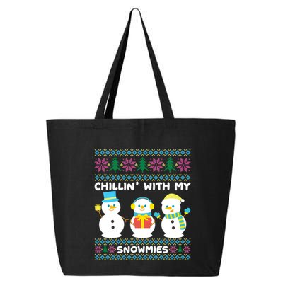 Funny Snow Xmas Design Chillin With My Snowmies Meaningful Gift 25L Jumbo Tote