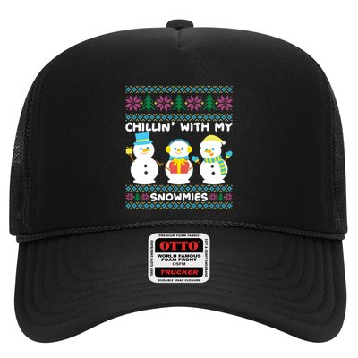 Funny Snow Xmas Design Chillin With My Snowmies Meaningful Gift Trucker Hat