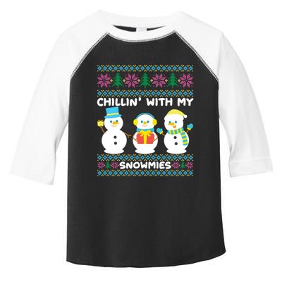 Funny Snow Xmas Design Chillin With My Snowmies Meaningful Gift Toddler Fine Jersey T-Shirt