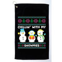 Funny Snow Xmas Design Chillin With My Snowmies Meaningful Gift Golf Towel