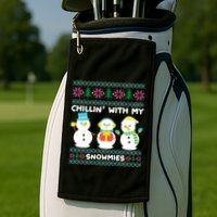 Funny Snow Xmas Design Chillin With My Snowmies Meaningful Gift Golf Towel