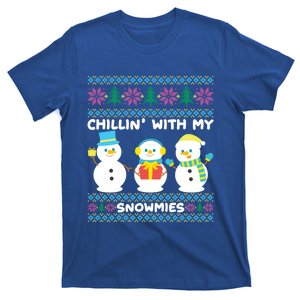 Funny Snow Xmas Design Chillin With My Snowmies Meaningful Gift T-Shirt