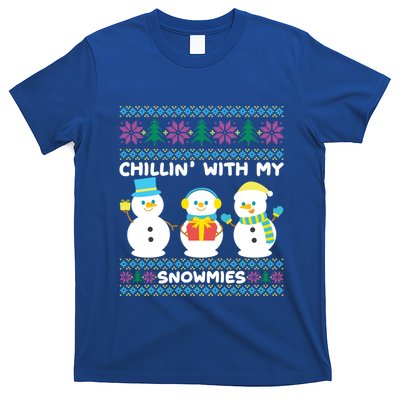 Funny Snow Xmas Design Chillin With My Snowmies Meaningful Gift T-Shirt