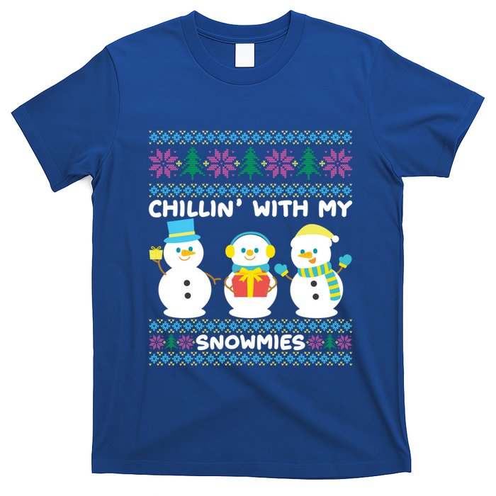 Funny Snow Xmas Design Chillin With My Snowmies Meaningful Gift T-Shirt