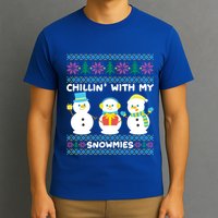 Funny Snow Xmas Design Chillin With My Snowmies Meaningful Gift T-Shirt