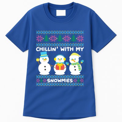 Funny Snow Xmas Design Chillin With My Snowmies Meaningful Gift Tall T-Shirt