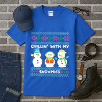 Funny Snow Xmas Design Chillin With My Snowmies Meaningful Gift Tall T-Shirt