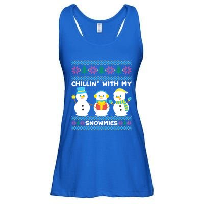 Funny Snow Xmas Design Chillin With My Snowmies Meaningful Gift Ladies Essential Flowy Tank