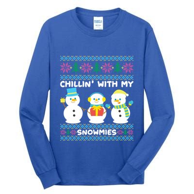 Funny Snow Xmas Design Chillin With My Snowmies Meaningful Gift Tall Long Sleeve T-Shirt