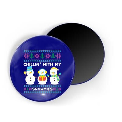 Funny Snow Xmas Design Chillin With My Snowmies Meaningful Gift Magnet