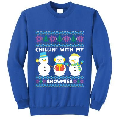 Funny Snow Xmas Design Chillin With My Snowmies Meaningful Gift Tall Sweatshirt