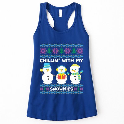 Funny Snow Xmas Design Chillin With My Snowmies Meaningful Gift Womens Tank Top