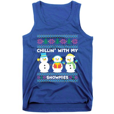 Funny Snow Xmas Design Chillin With My Snowmies Meaningful Gift Tank Top