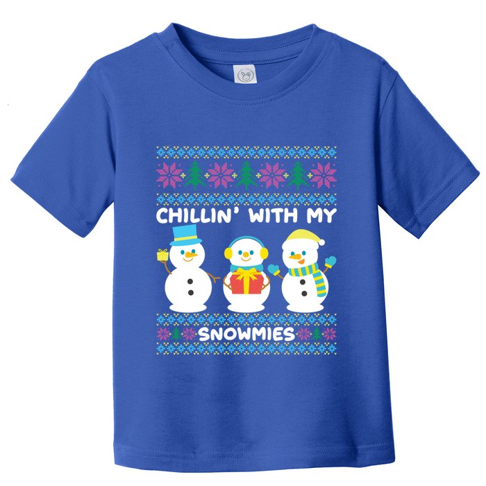 Funny Snow Xmas Design Chillin With My Snowmies Meaningful Gift Toddler T-Shirt