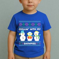 Funny Snow Xmas Design Chillin With My Snowmies Meaningful Gift Toddler T-Shirt