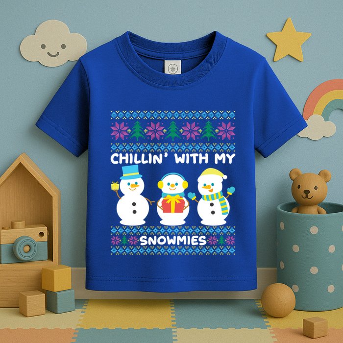 Funny Snow Xmas Design Chillin With My Snowmies Meaningful Gift Toddler T-Shirt