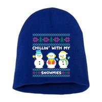 Funny Snow Xmas Design Chillin With My Snowmies Meaningful Gift Short Acrylic Beanie
