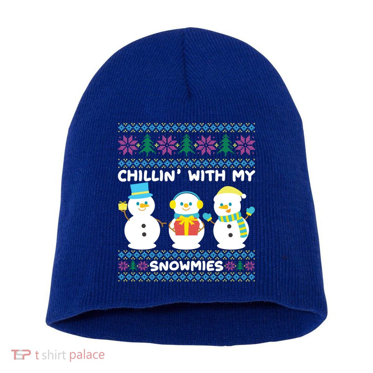 Funny Snow Xmas Design Chillin With My Snowmies Meaningful Gift Short Acrylic Beanie