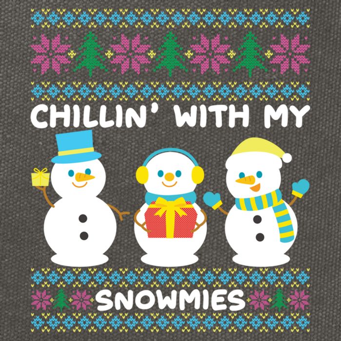Funny Snow Xmas Design Chillin With My Snowmies Meaningful Gift Cotton Canvas Backpack