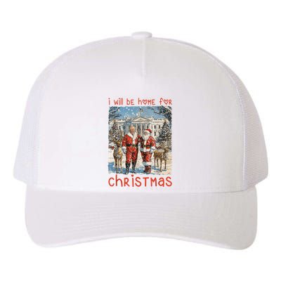 Funny Santa Xmas Pajamas Vintage Ill Be Home For Christmas 2024 Gift Yupoong Adult 5-Panel Trucker Hat