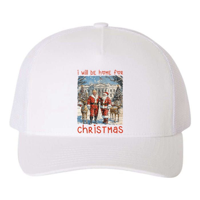 Funny Santa Xmas Pajamas Vintage Ill Be Home For Christmas 2024 Gift Yupoong Adult 5-Panel Trucker Hat