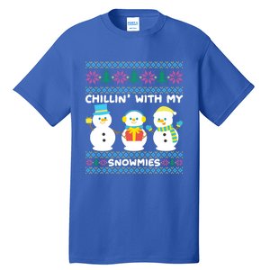 Funny Snow Xmas Design Chillin With My Snowmies Gift Tall T-Shirt