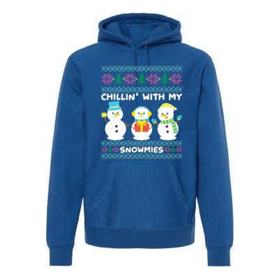 Funny Snow Xmas Design Chillin With My Snowmies Gift Premium Hoodie