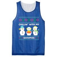 Funny Snow Xmas Design Chillin With My Snowmies Gift Mesh Reversible Basketball Jersey Tank