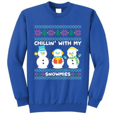 Funny Snow Xmas Design Chillin With My Snowmies Gift Tall Sweatshirt