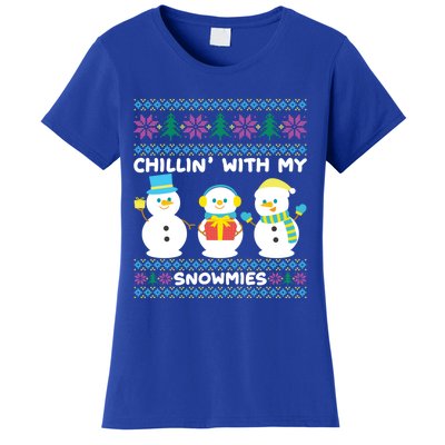 Funny Snow Xmas Design Chillin With My Snowmies Gift Women's T-Shirt