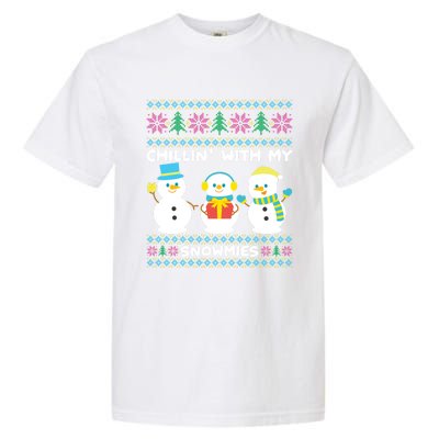 Funny Snow Xmas Design Chillin With My Snowmies Gift Garment-Dyed Heavyweight T-Shirt