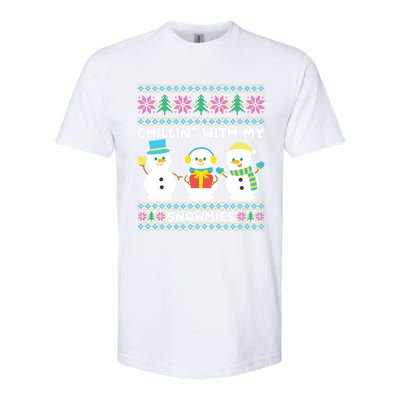 Funny Snow Xmas Design Chillin With My Snowmies Gift Softstyle CVC T-Shirt