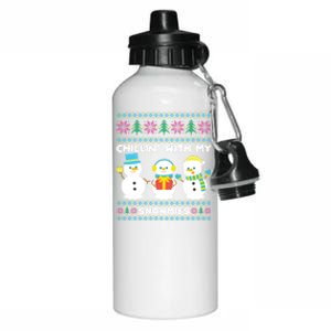 Funny Snow Xmas Design Chillin With My Snowmies Gift Aluminum Water Bottle