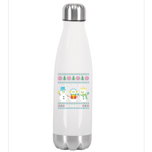 Funny Snow Xmas Design Chillin With My Snowmies Gift Stainless Steel Insulated Water Bottle