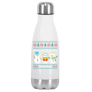 Funny Snow Xmas Design Chillin With My Snowmies Gift Stainless Steel Insulated Water Bottle