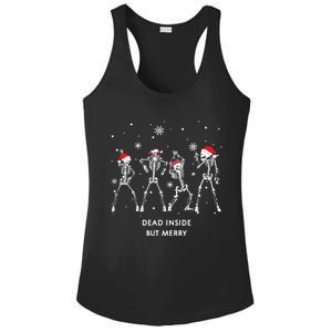 Funny Skeleton Xmas Dead Inside But Merry Skeleton Dancing Gift Ladies PosiCharge Competitor Racerback Tank